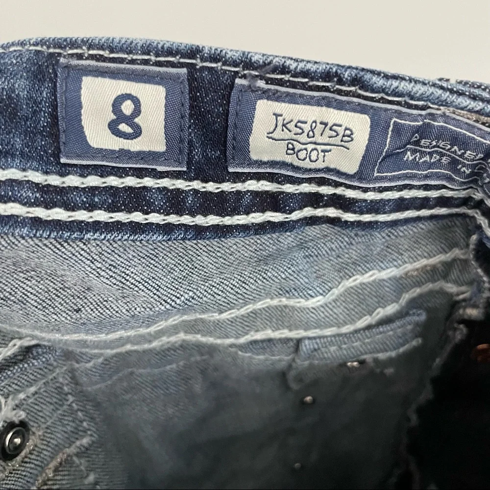 Miss Me Diamond Jewel Embellished Bootcut Jeans Girl's Size 8_4